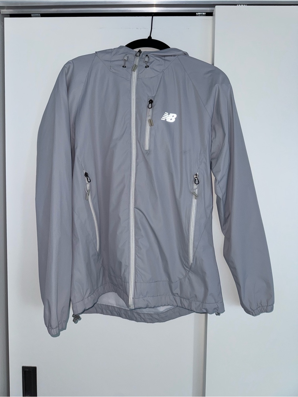 New Balance Women's Gray Hooded Windbreaker Jacket